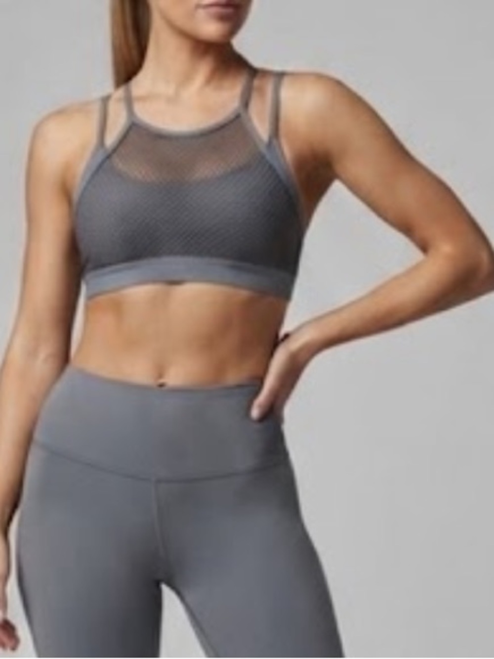 LIQUIDO Bee Hive Sports Bra Grey Mesh Small